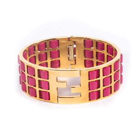 fendi pink leather bracelet|fendi bracelets online.